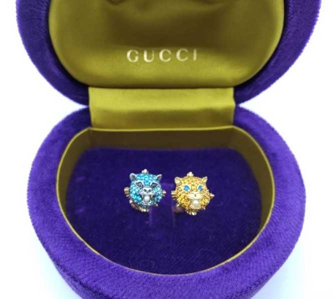 グッチ買取 マルシェ デ メルヴェイユ キャットダブルヘッド リング